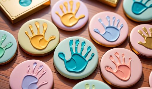 Создайте персонализированные магниты из цветной глины, используя отпечатки рук ваших близких — семейный сувенир